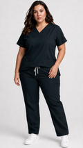 Unisex 8 pocket cargo scrub set with V-neck top and cargo scrub pants