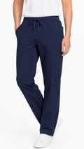 Unisex 6 pocket cargo scrub pants with half elastic waist and drawstring