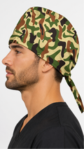 Camouflage print unisex back tie scrub cap