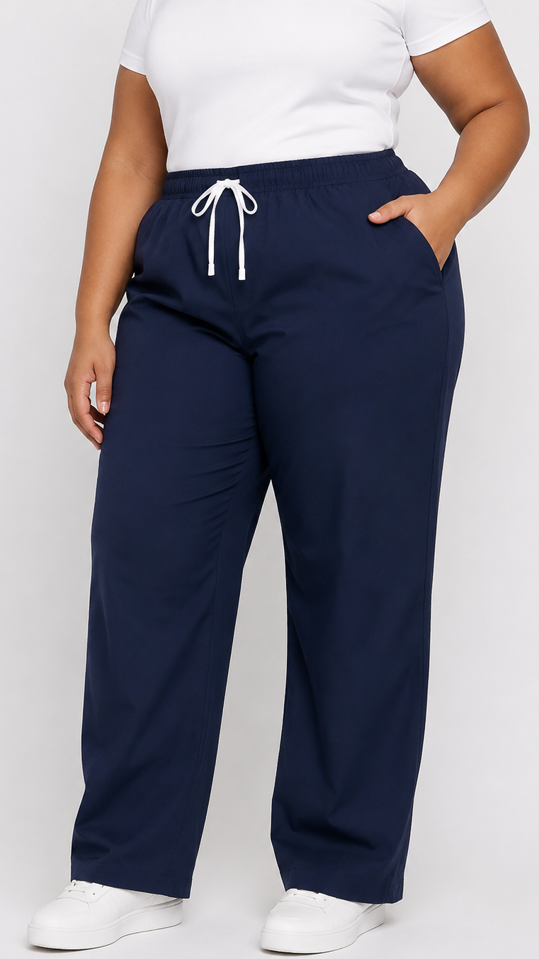 Unisex 2 pocket scrub pants with elastic waist and drawstring