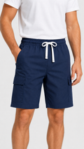 Unisex cargo scrub shorts with elastic waist and drawstring 1500