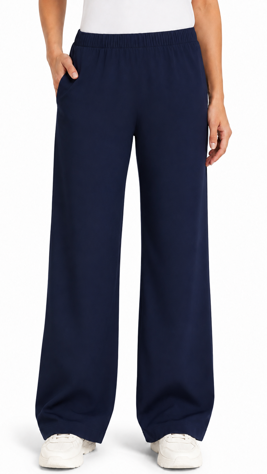 Unisex pull-on spandex stretch scrub pants with elastic waist