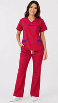 Women’s Crossover Scrub Set with Bootcut Pants