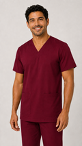 Tall unisex 2 pocket scrub top with longer length option