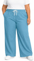 Unisex wide leg lymphedema scrub pants with elastic waist