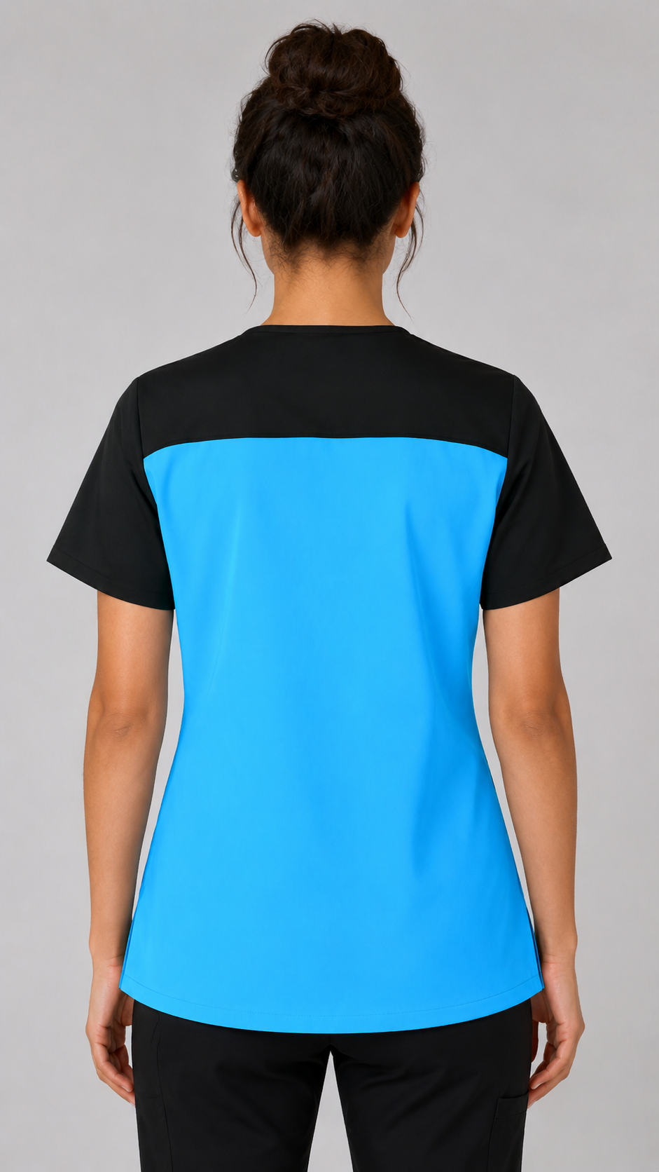 Women’s fashion contrast scrub top with five pockets